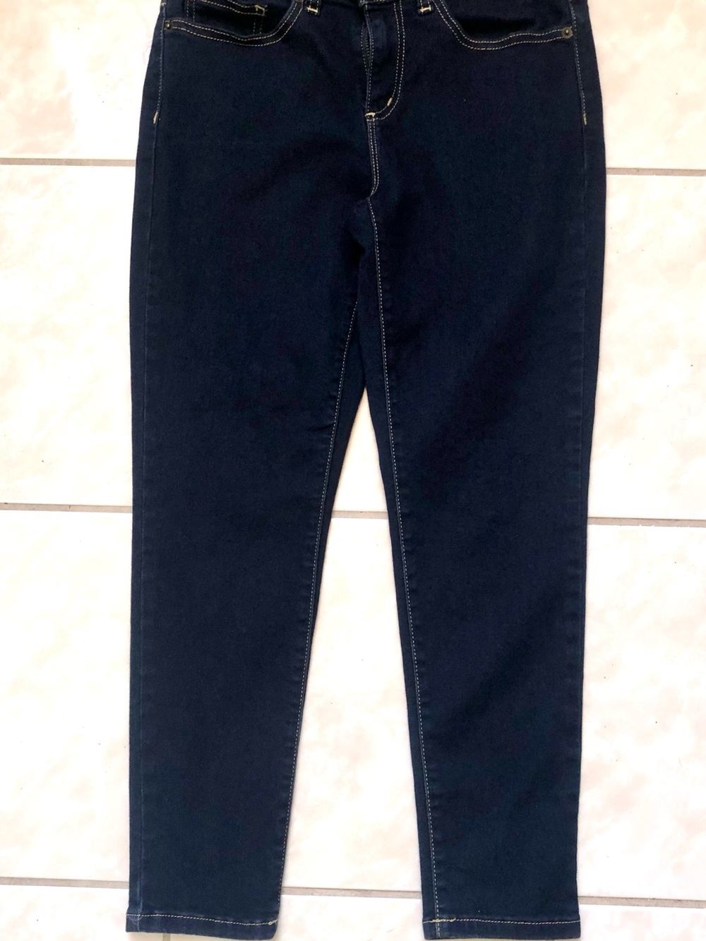 Michael Kors Dark Blue/Tan Stitch Slim Jeans